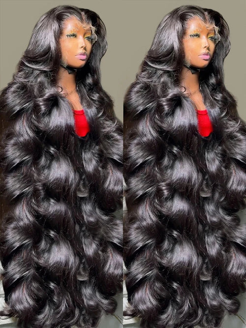 200 250 Density Brazilian Glueless 13x6 13x4 Body Wave Wig Lace Front 30 40 Inch Human Hair Pre Plucked HD Lace Frontal Wigs
