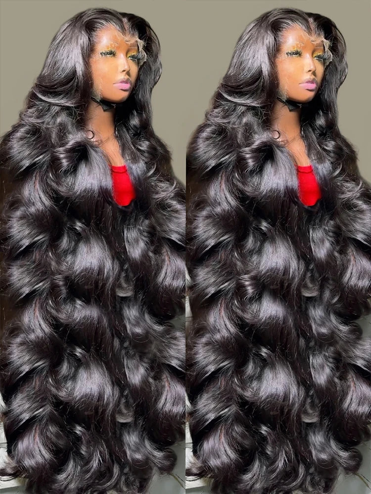 200 250 Density Brazilian Glueless 13x6 13x4 Body Wave Wig Lace Front 30 40 Inch Human Hair Pre Plucked HD Lace Frontal Wigs